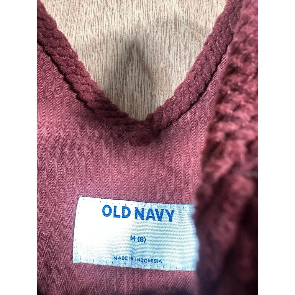 Old Navy Corduroy Jumper Girls Size M 8 Burgundy Button Front Pocket Dress NEW